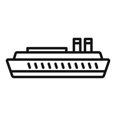 Car transportation ferry icon outline vector. River ship