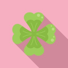 Eco clover icon flat vector. Irish luck