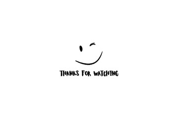 'Thanks for Watching' title screen concept design with retro looking movie projector with film reels and projecting beam as copy space container. Video clip outro, vector illustration, web banner,