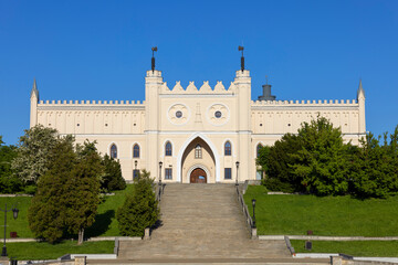 Fototapeta na wymiar Lublin Castle, main entrance gate of the neo-gothic part of the building, Lublin, Poland