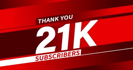 Thank you 21K subscribers modern animation banner design