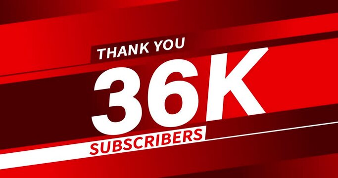 Thank you 36K subscribers modern animation banner design