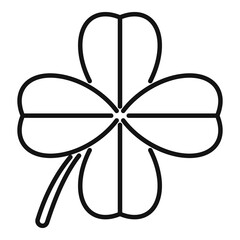 Naklejka premium Fortune clover icon outline vector. Ireland day