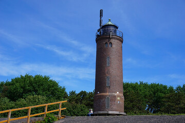 Blick auf den Leuchtturm St. Peter B&ouml;hl an der Nordseek&uuml;ste in Deutschland
