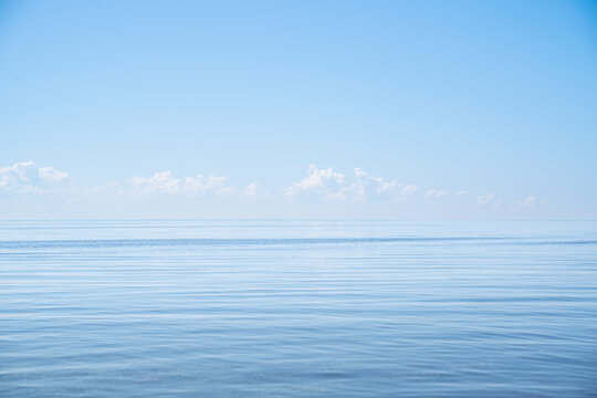 Calm Sea Ocean And Blue Sky Background. High quality photo
