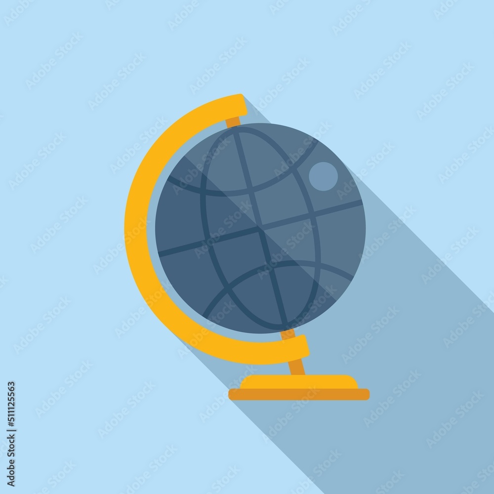 Wall mural study globe icon flat vector. school master