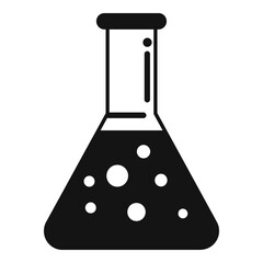 Chemical school flask icon simple vector. University study