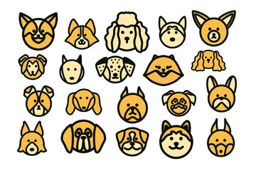 Digital illustration of cute dogs