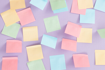 Set of blank colorful sticky notes. Business people meeting and use post it notes to share idea on...