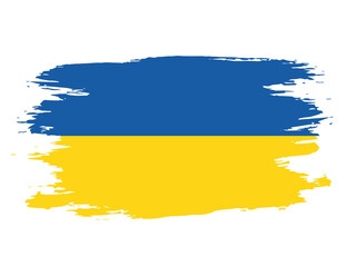 Flag of Ukraine painted with a brush.