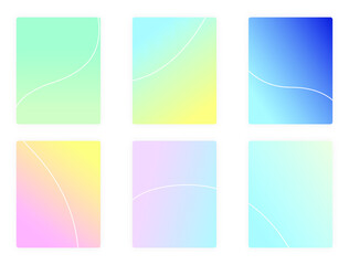 pastel color gradient background set