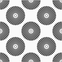 Seamless oriental fashion vector pattern with circles, round shapes. Textile, fashion pattern. Black and white illustration.