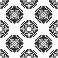 Seamless oriental fashion vector pattern with circles, round shapes. Textile, fashion pattern. Black and white illustration.