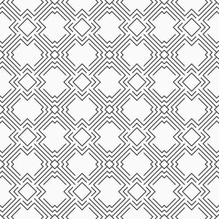 Abstract seamless vector pattern. Repeating geometric rhombuses, lattice background. Linear pattern. Black and white background.