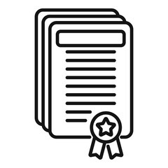 College diploma icon outline vector. Degree cap