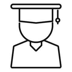 Student graduation icon outline vector. Online study