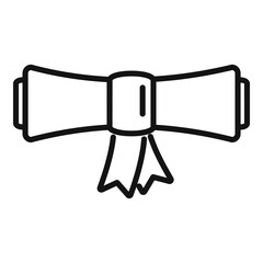 Degree diploma roll icon outline vector. Online university