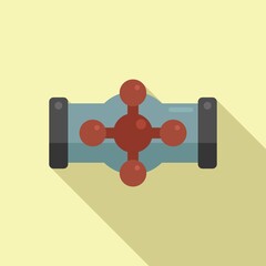 Pipe valve icon flat vector. Water tube