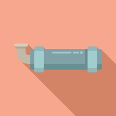 Small pipe connector icon flat vector. Valve drain