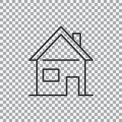 Home outline icon isolated on transparent background. Real estate concept. Vector illustration.