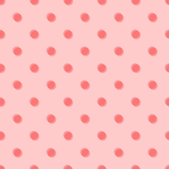 Vector seamless polka dots pattern, misprint. Simple design for wrapping paper, wallpaper, textile, stationery.