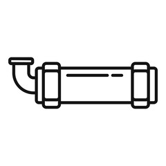 Small pipe connector icon outline vector. Valve drain