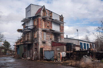 Old abandoned pottery and brick factory in Kladno, Czech Republic