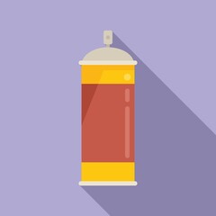 Spray waste icon flat vector. Recycle bin