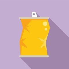 Tin can waste icon flat vector. Metal reuse