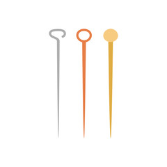 cartoon sewing pins isolated on white background