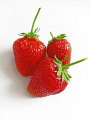 strawberries on a white background
