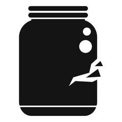 Crack glass jar icon simple vector. Waste garbage
