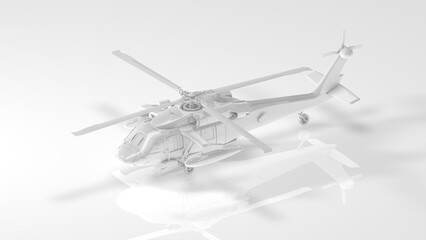3d render helicopter