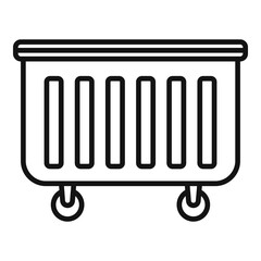 Waste cart icon outline vector. Food trash