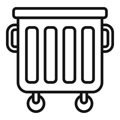 Trash bin icon outline vector. Waste food