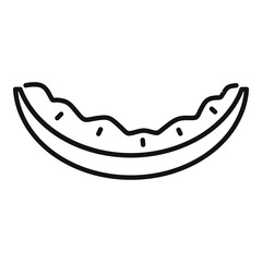 Watermelon waste icon outline vector. Food trash