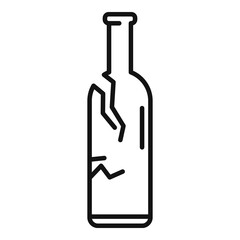 Crack bottle waste icon outline vector. Trash recycle