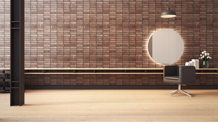Loft Modern salon interior - 3D rendering