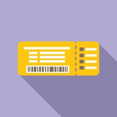 Air ticket icon flat vector. Plane pass