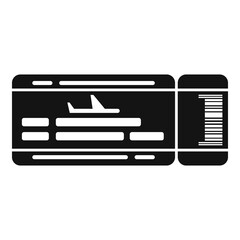 Airplane ticket icon simple vector. Airline plane