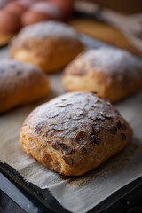 freshly baked almond croissants image