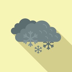 Snowflake cloud icon flat vector. Snow forecast