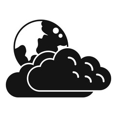 Moon cloudy icon simple vector. Weather cloud