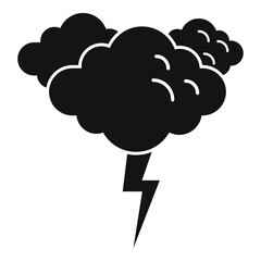 Thunderstorm cloud icon simple vector. Storm rain