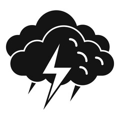 Summer storm icon simple vector. Lightning weather