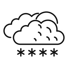 Cloudy snow icon outline vector. Weather cloud