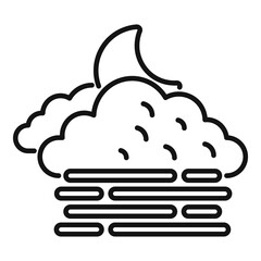 Night cloudy icon outline vector. Climate meteo