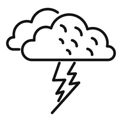 Storm cloud icon outline vector. Meteo rainy