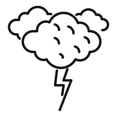 Thunderstorm cloud icon outline vector. Storm rain