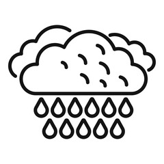 Cloudy rain icon outline vector. Weather cloud